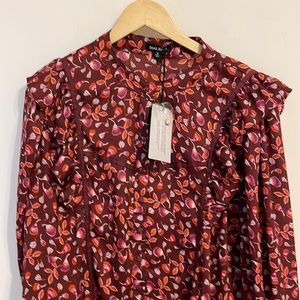 NWT Dear John floral ruffled blouse